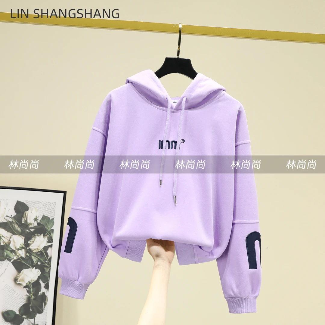 林尚尚【亿纯】高阶元气小众刺绣设计微宽松休闲百搭连帽卫衣