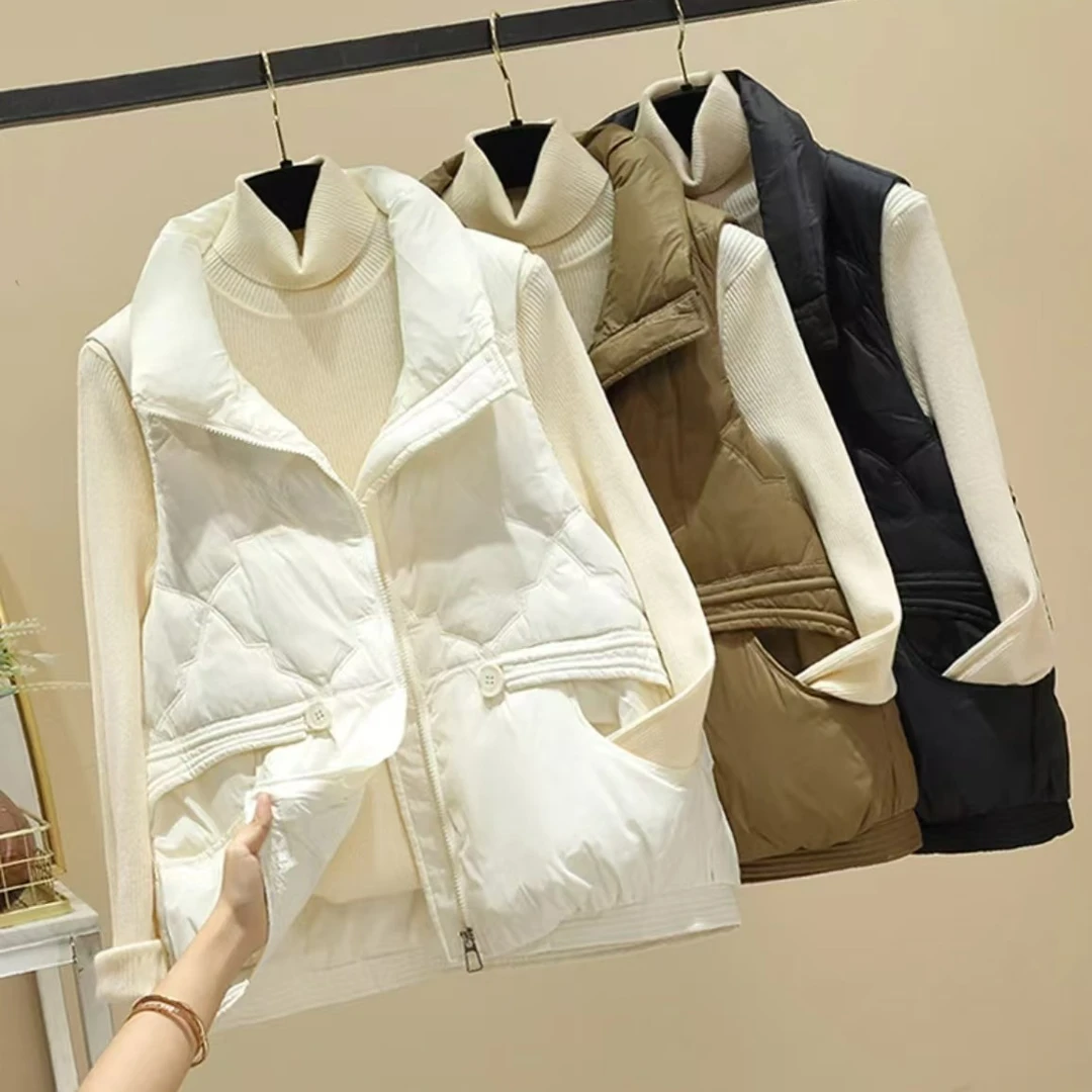 【林尚尚-枫叶】新款2024秋冬无袖百搭短外套立领设计保暖洋气