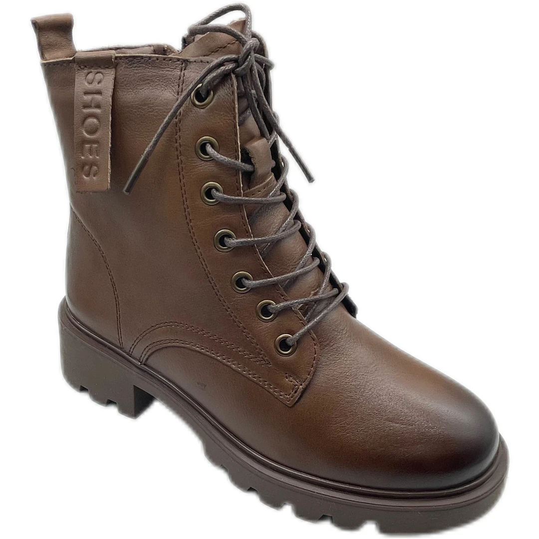 香典香典皮鞋马丁靴冬季加绒保暖侧拉链圆头真牛皮厚底韩版英伦风