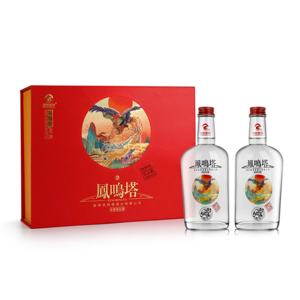 格致泥池凤鸣塔源汉【双胞胎老酒】浓香型优级白酒8瓶/箱42度250ml