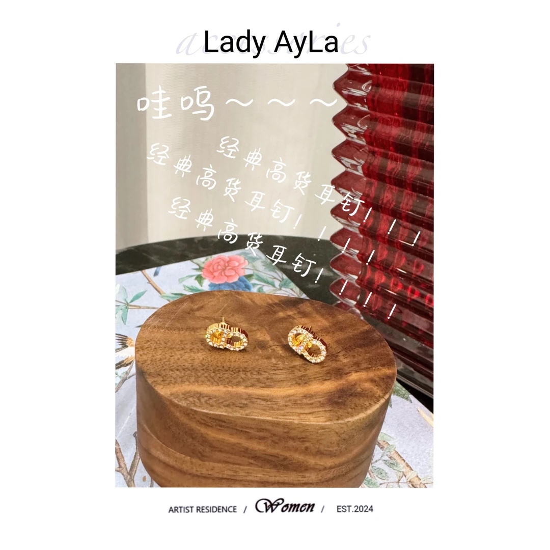 铜合金合成锆石耳饰 CD猪鼻满镶轻奢时尚耳钉AL764