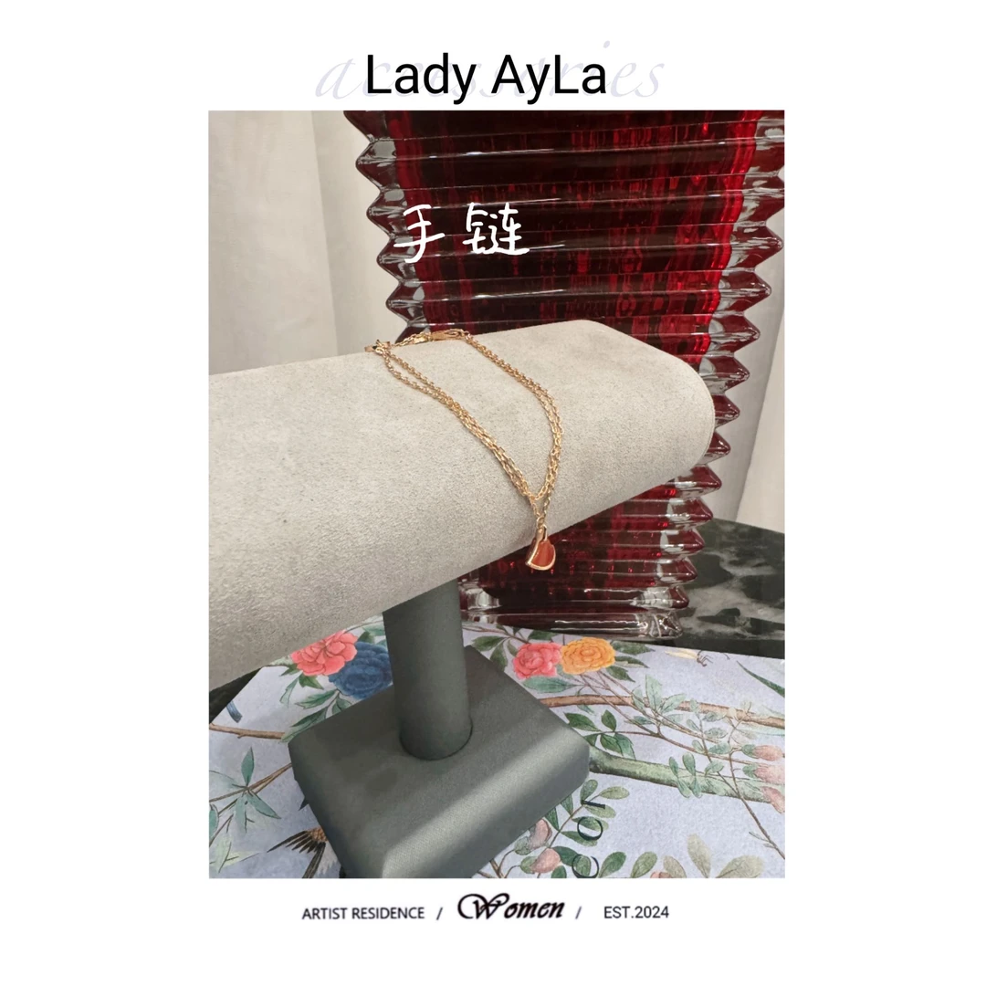 925银合成锆石手链 裙网红时尚女士红色成人礼手链AL563S