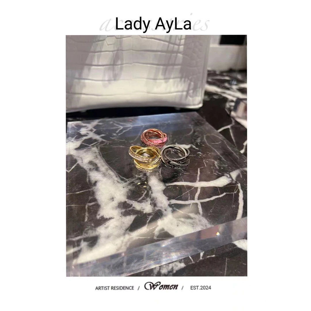 铜合金珐琅戒指 【艾拉饰品】土星球三圈戒指AL069/AL069A/AL069B