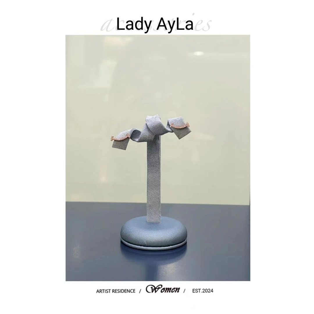 925银耳饰 坠链均925银 微笑满钻T时尚百搭耳钉AL1073