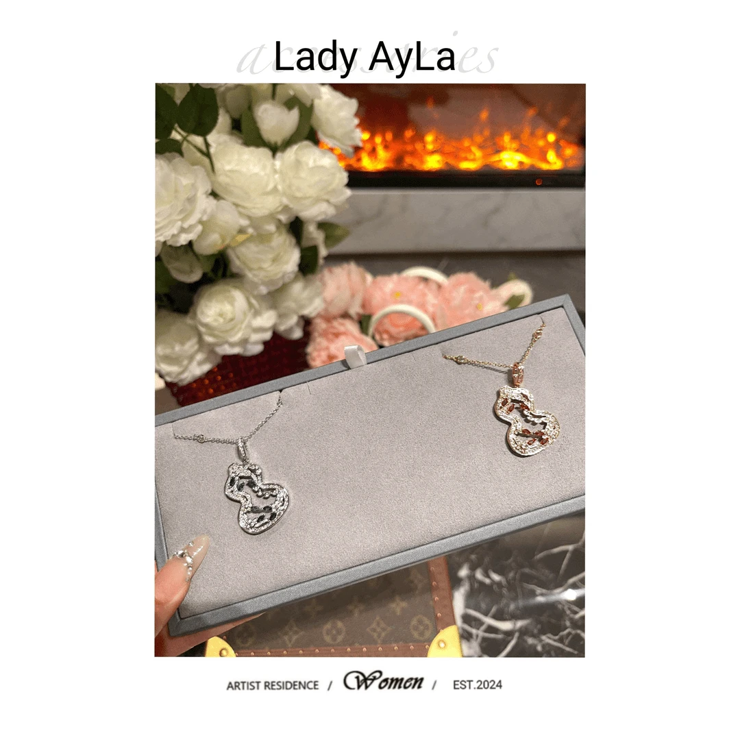 坠链均925银合成锆石 福禄轻奢时尚精致项链AL006