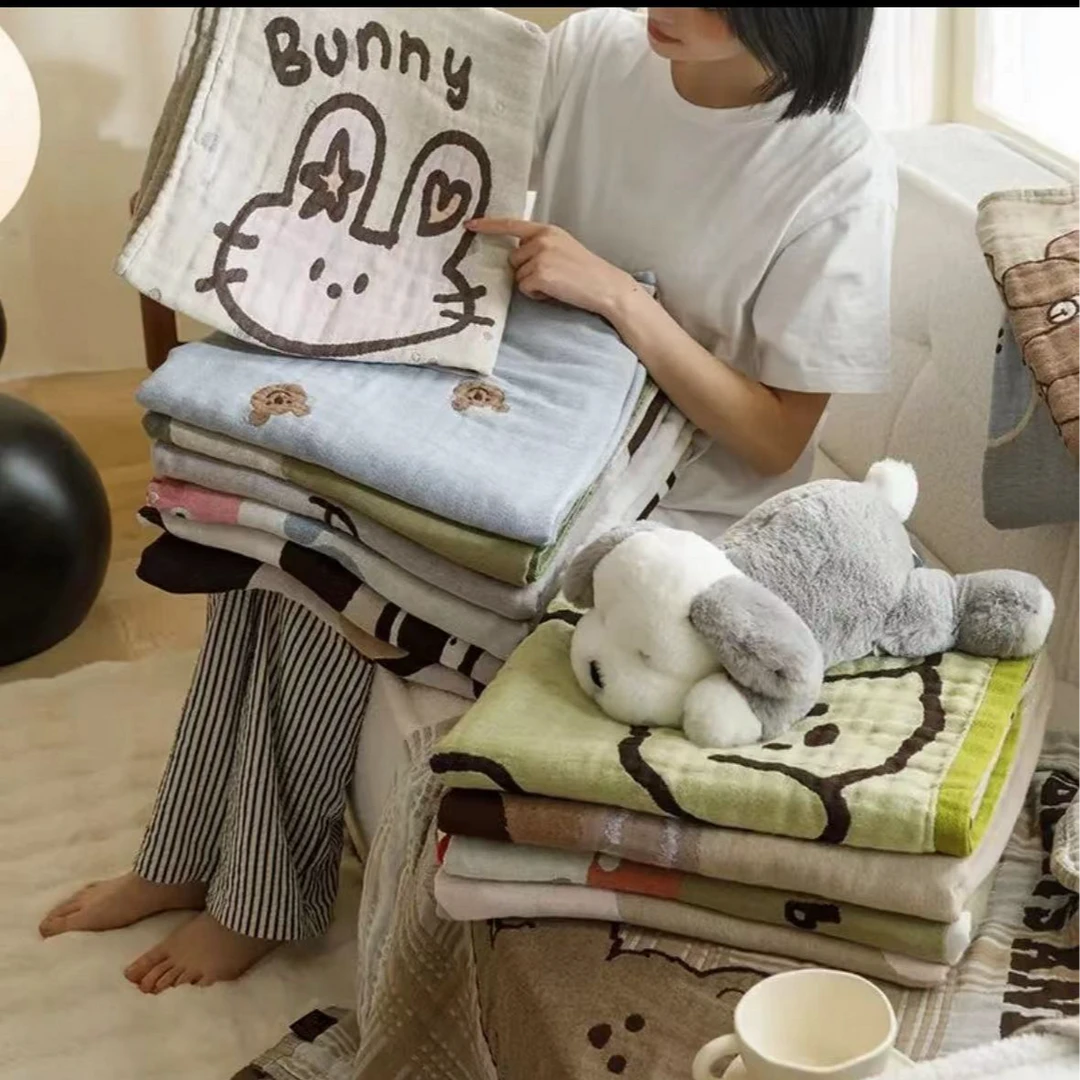 超吸水多层纯棉纱浴巾80*160cm----浴巾--每个都好看