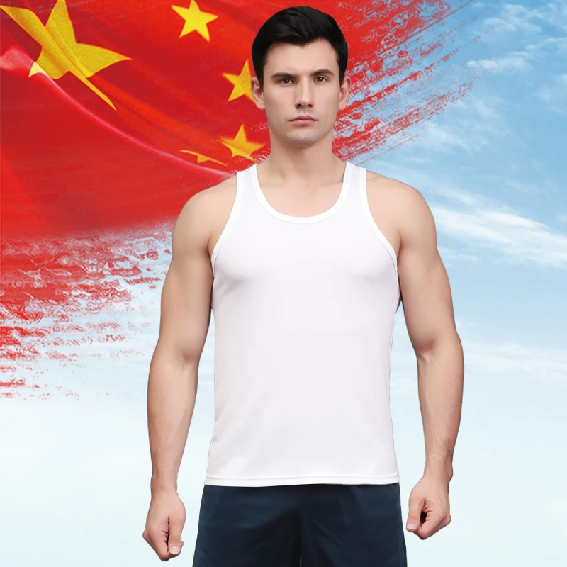 正品白色背心无袖体能训练服汗衫速干吸汗透气夏季薄款速干衣背心
