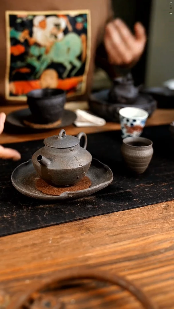 【闪购商品】紫砂锔钉正把+壶承+杯子