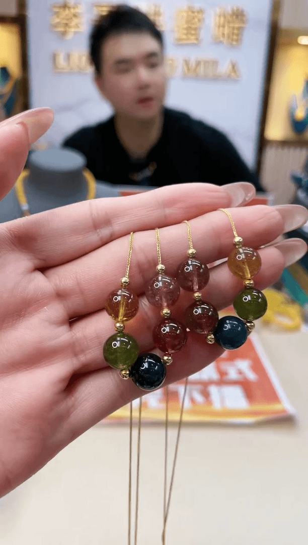 【闪购商品】碧玺手链18K金镶嵌多样性发一@@ZY40317026