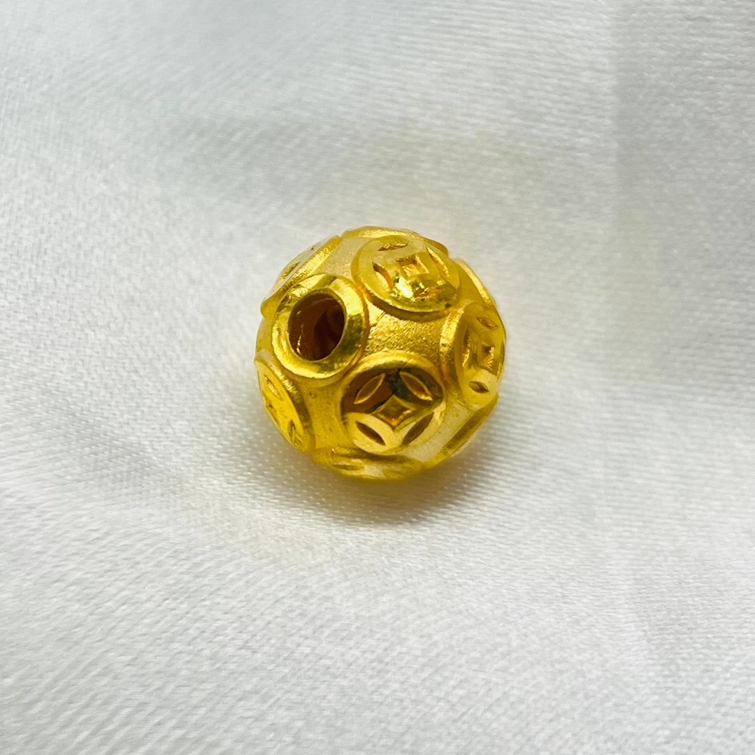 足金饰品/铜钱转运珠/0.90/0830106-0.90(克重多退少补)