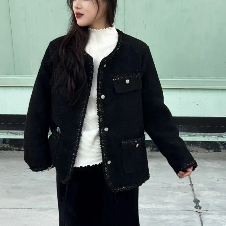 妮妮家190法式高级感气质休闲白色小香风外套