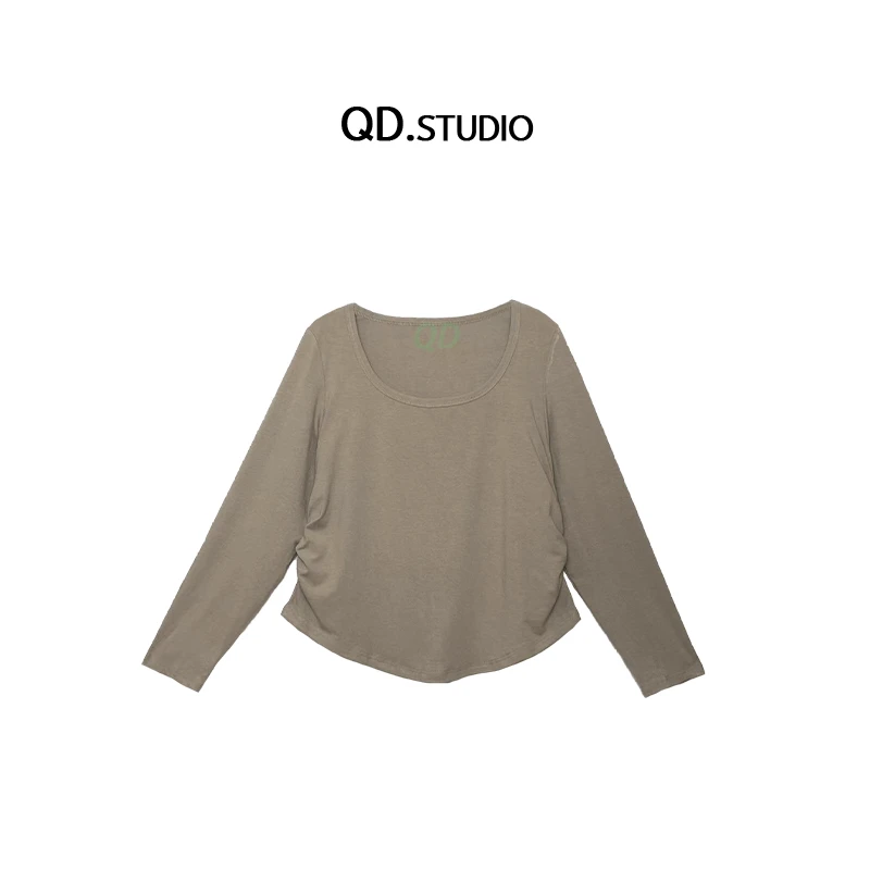 2024秋季大码女装新款设计感大U领口显瘦打底衫上衣2965