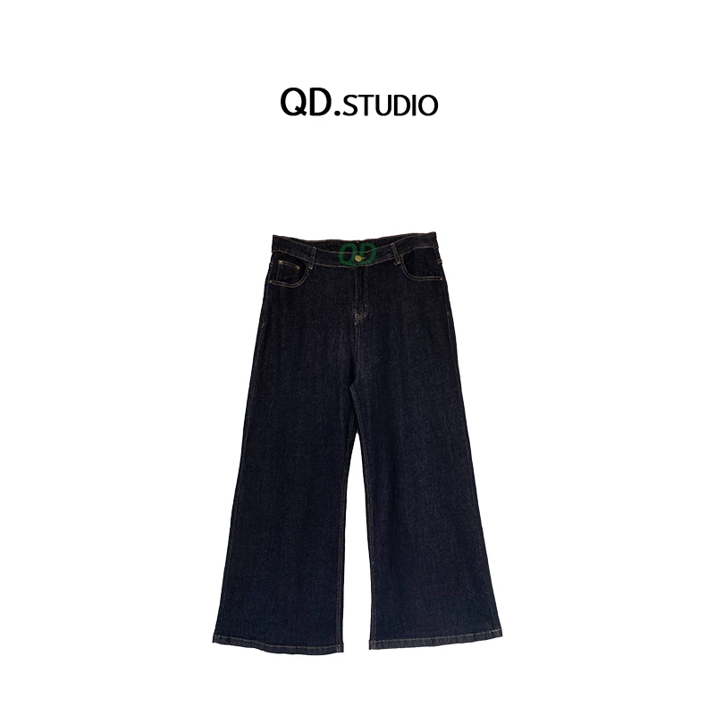 2024大码女装新款胖妹妹宽松弹力休闲阔腿裤长裤牛仔裤2992常规