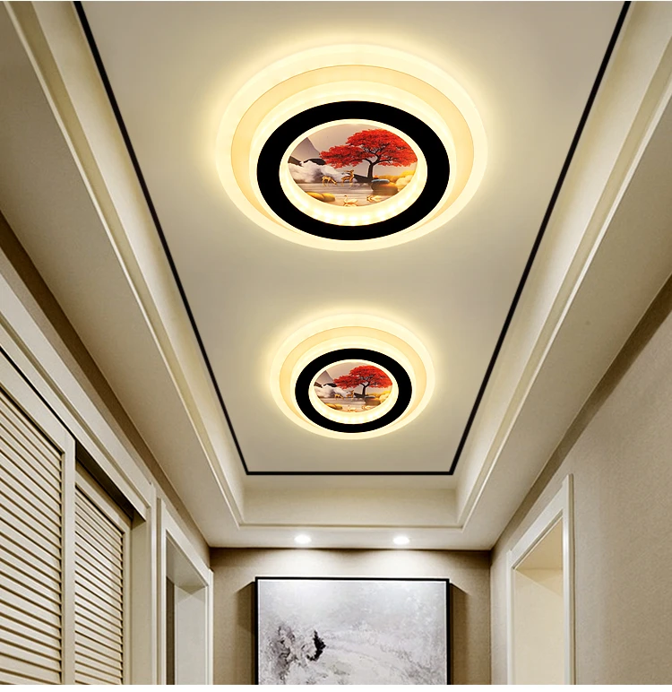 过道灯创意走廊灯入户玄关灯阳台led筒灯无主灯吸顶灯明装孔灯