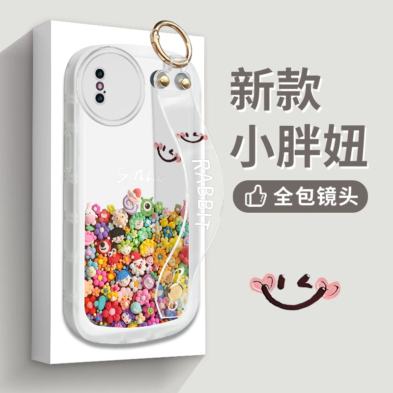 娜惜适用苹果x手机壳xs新款xsmax高级感xr网红8plus公仔7p腕带se