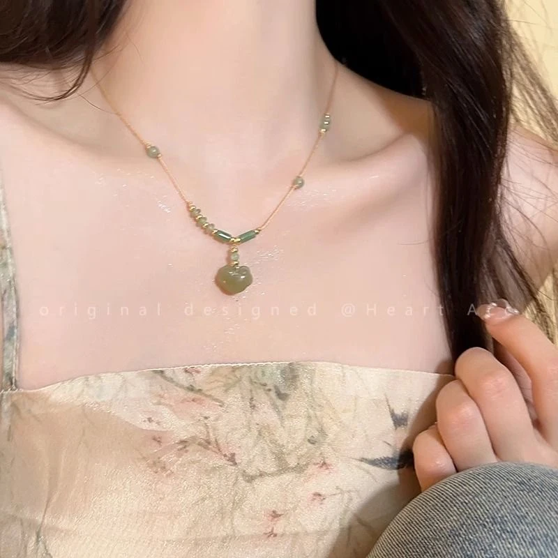 新中式项链 祥云平安锁如意古风简约法式轻奢高级感气质小众清新