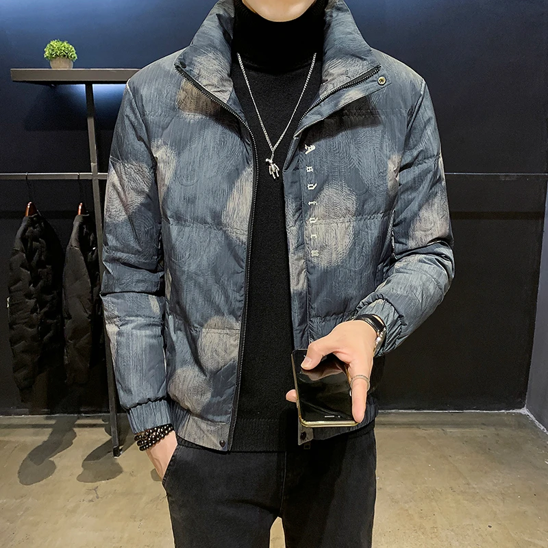 轻薄羽绒服男冬季2025年新款爆款潮牌时尚短款外套白鸭绒保暖冬装