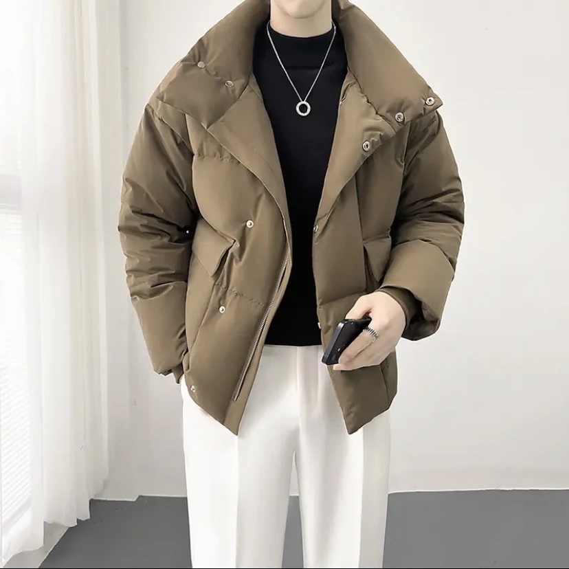 2024新款冬季羽绒服男款轻奢潮流痞帅白鸭绒外套男加厚保暖面包服