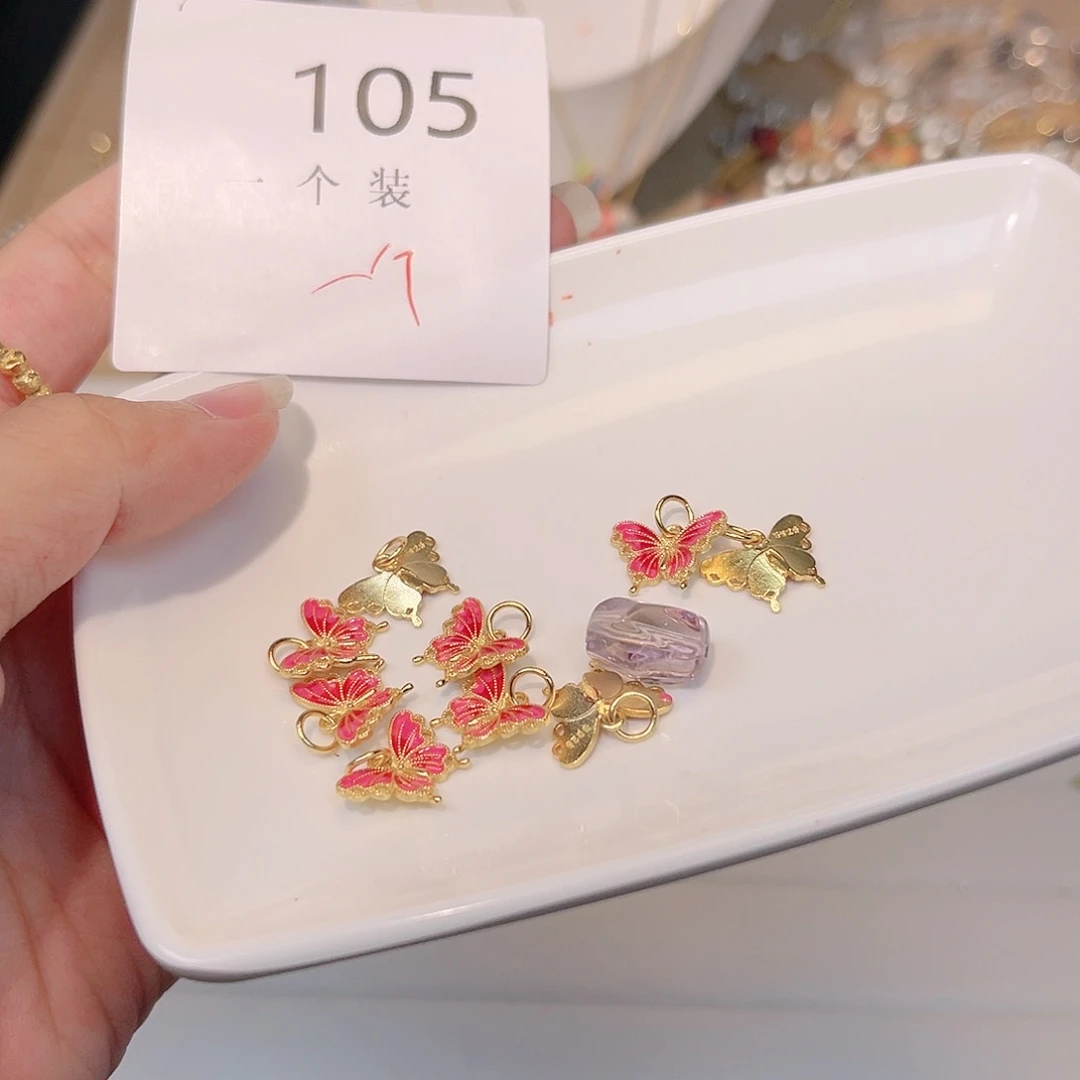 紫晶珠宝半成品银S925镀金镶嵌105