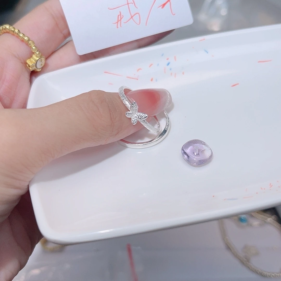 紫晶珠宝半成品银S925镶嵌154