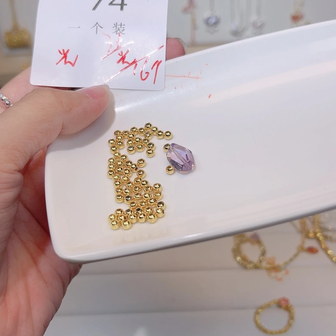紫晶珠宝半成品银S925镀金镶嵌74