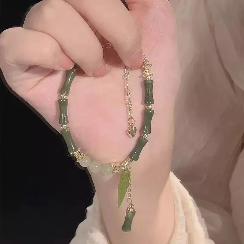 合金手链 新中式铃兰花竹节手链女ins小众设计新款中国宫廷风手串