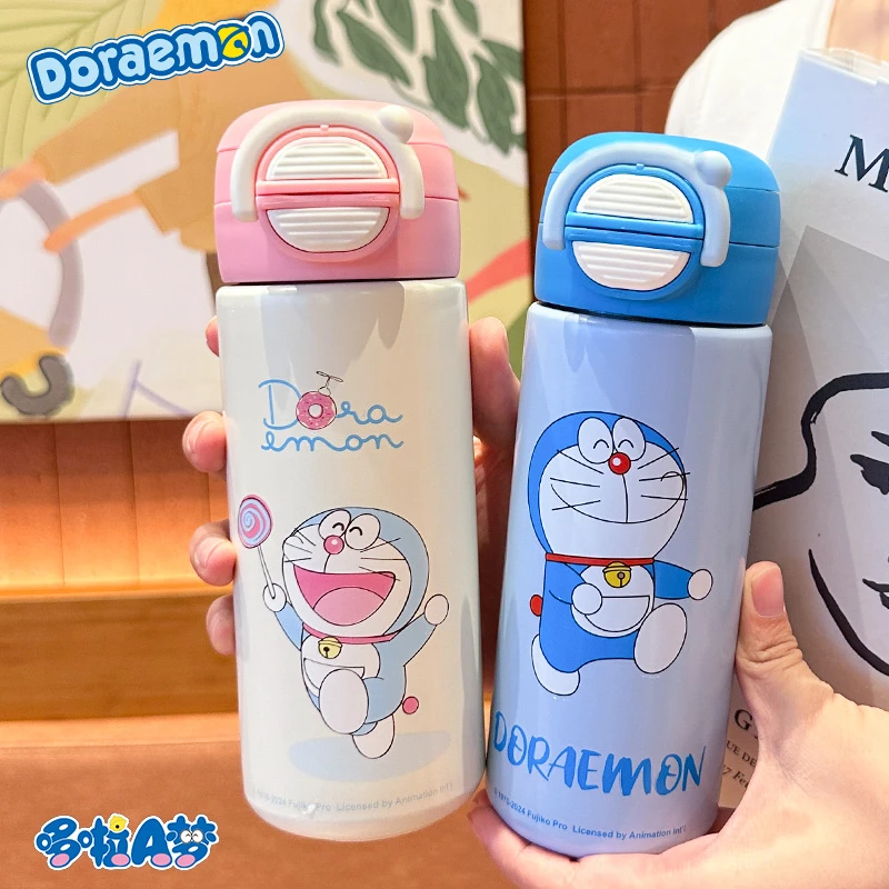 多啦a梦316便携双饮弹跳保温保冰可爱车载户外创意水杯