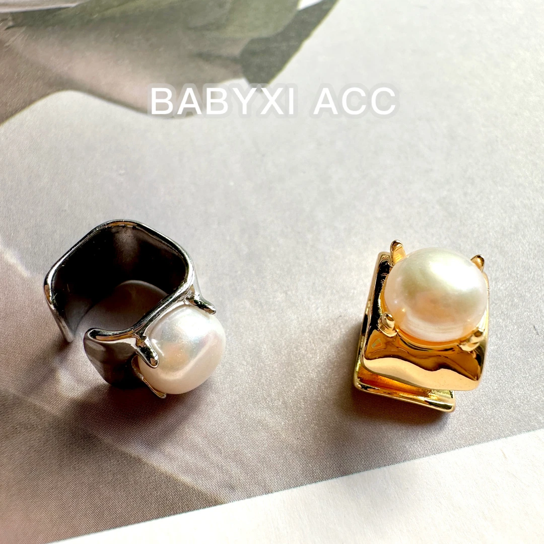 铜合金耳饰 法式小众设计款大自然珠珠耳骨夹耳饰（单只）169