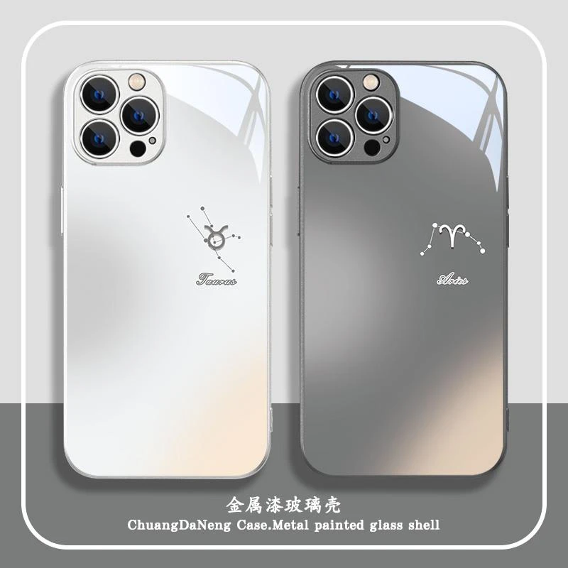 十二星座苹果15手机壳15新款iPhone14Pro高级感xsmax情侣15水瓶巨
