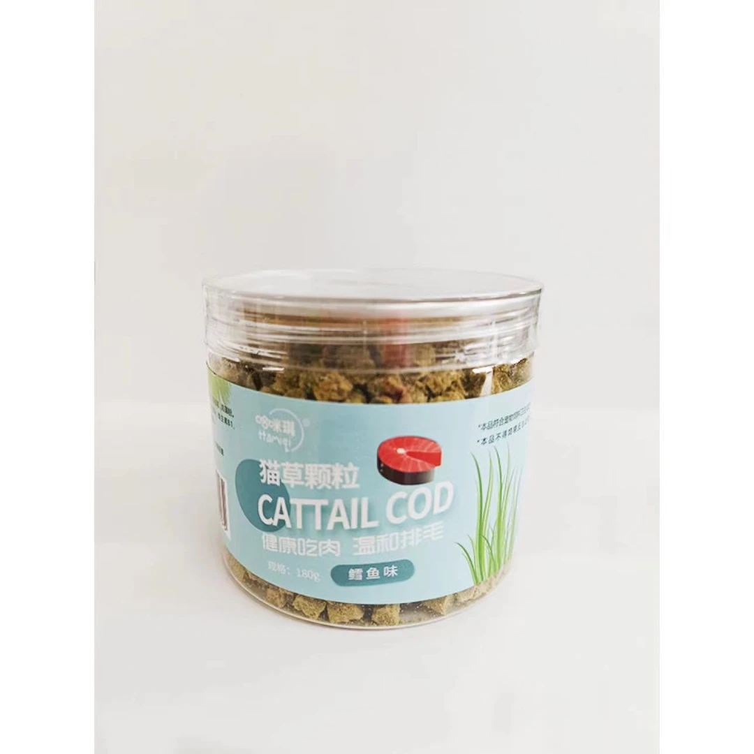 猫草颗粒猫咪零食助排毛球鸡肉三文鱼鳕鱼180g
