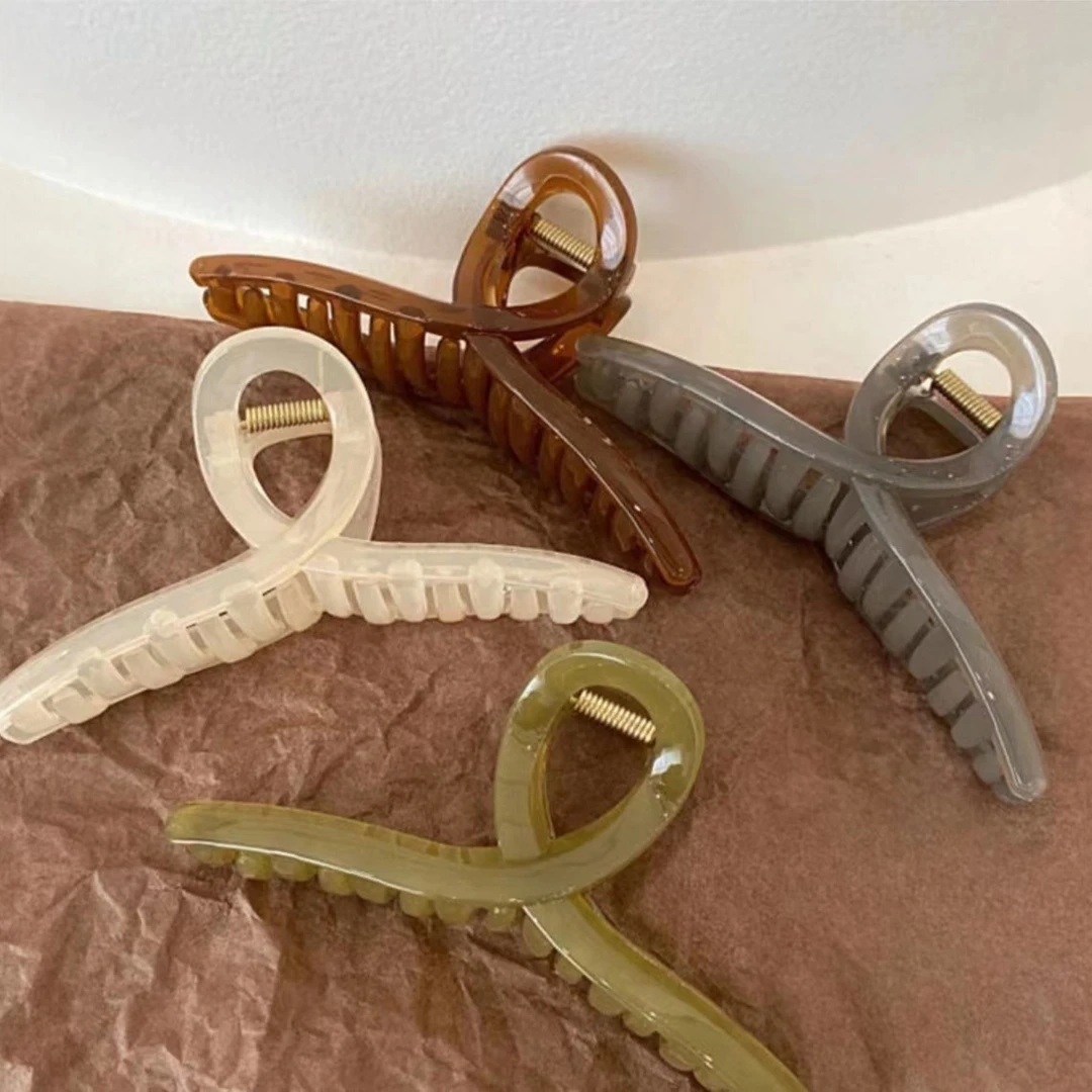 非金属亚克力发饰 时尚发饰韩风小仙女果冻色交叉抓夹发饰662