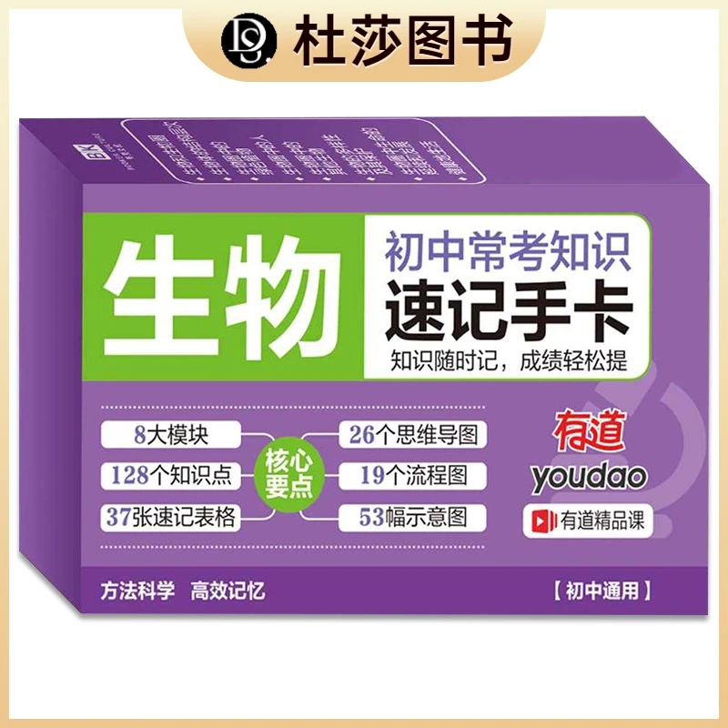 初中常考知识速记手卡：生物 常考知识重难点速查速记忆卡片初中生
