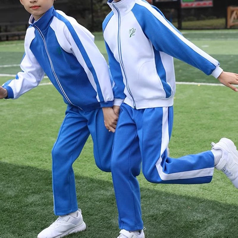 深圳市小学生校服秋冬套装蓝裤子儿童运动服男童女童冬季加厚外套