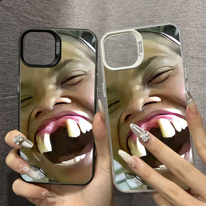 OPPO华为VIVO手机壳硬苹果缺牙妹表情包适用于iPhone荣耀小米搞怪