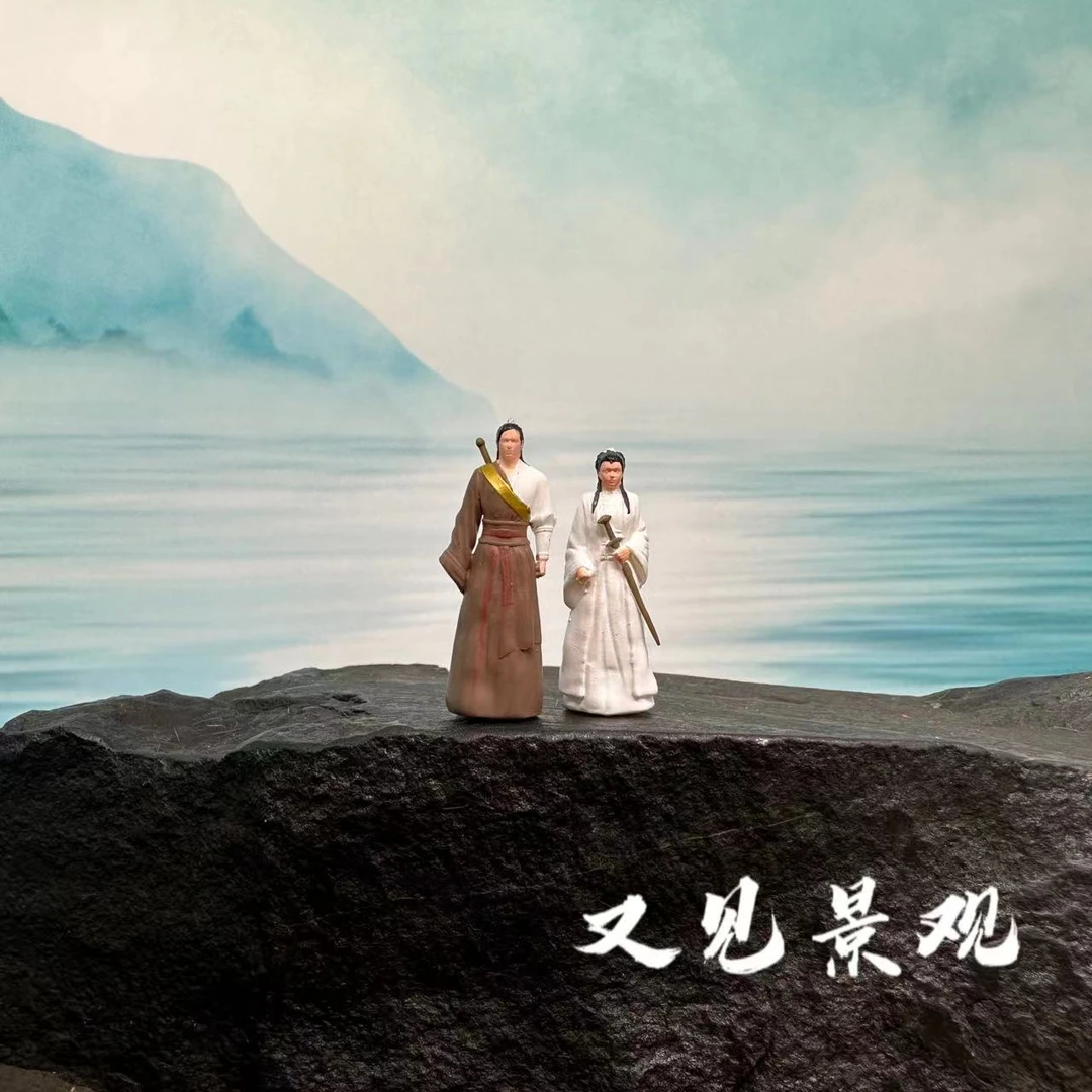 神雕侠侣——树脂人物微景观摆件奇石沙盘假山置景装饰摆盘都可用