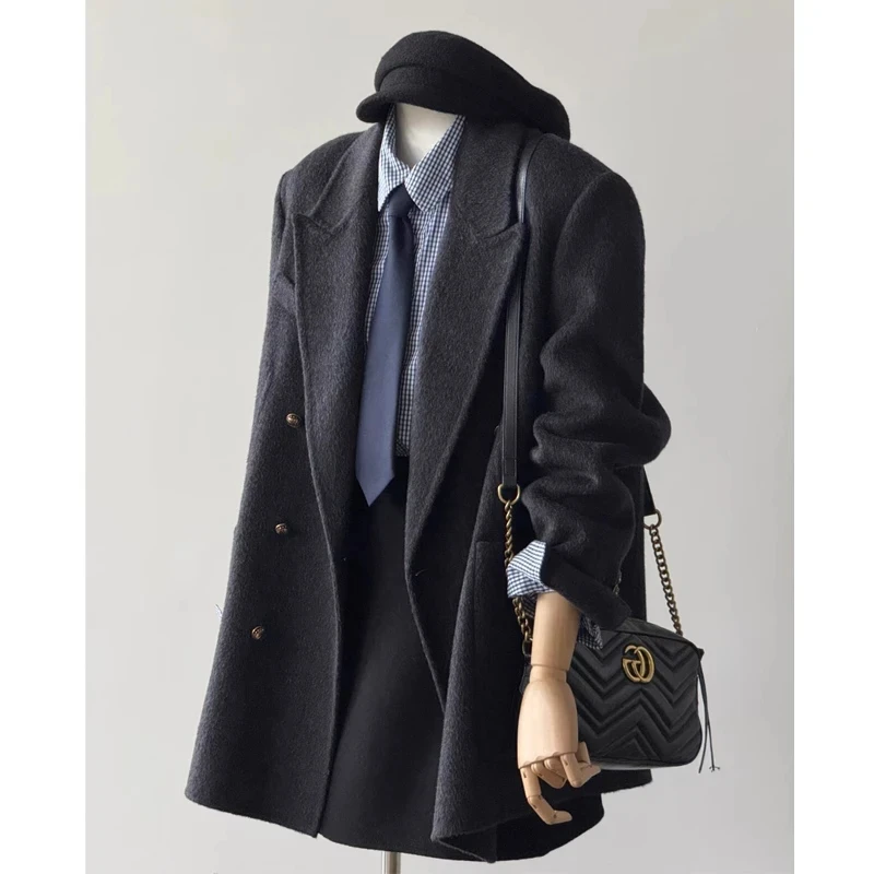 高级感学院风大衣夏季2025年新款短款西装针织外套小个子气质爆款