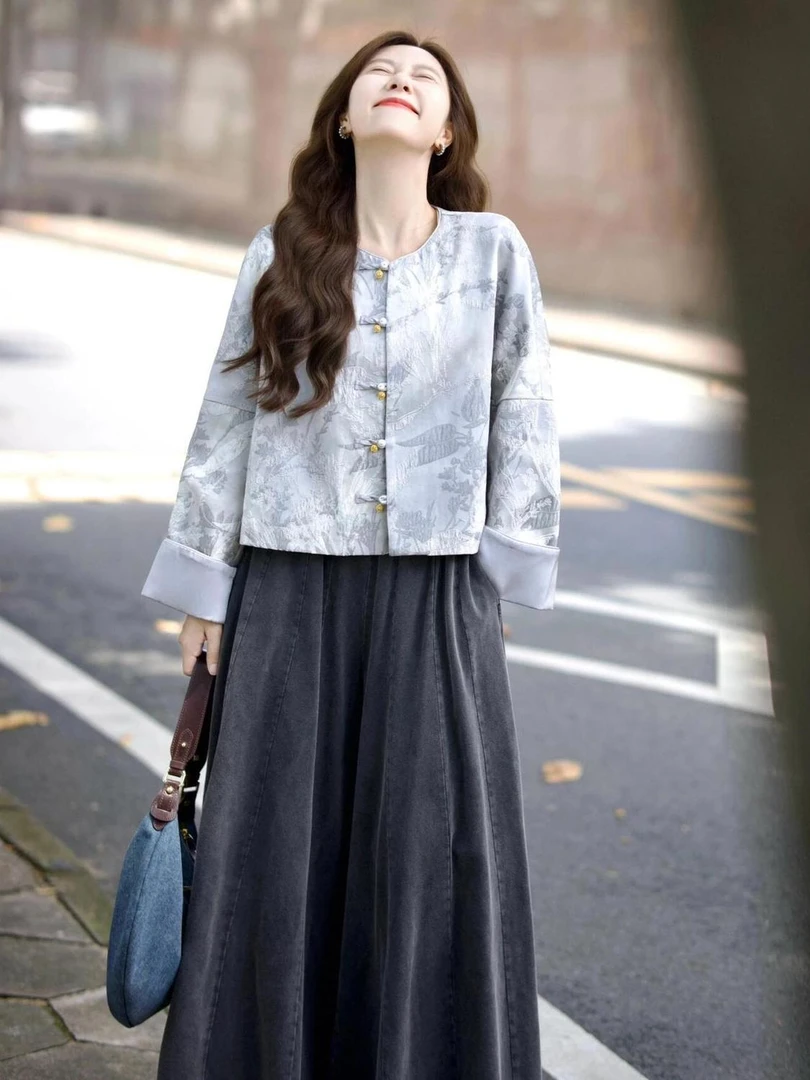 夏季2025新款老钱风改良佛系禅意新中式衬衣阔腿裤两件套复古洋气