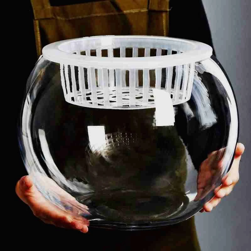 塑料花瓶仿玻璃水培植物瓶水养绿萝花盆大号透明圆球鱼缸器皿容器