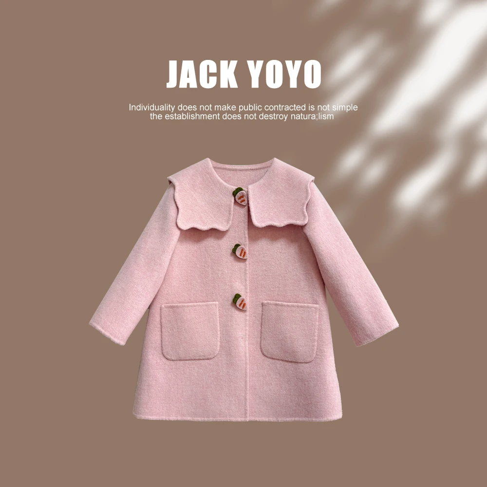 【现货】【陌上花开】2024女童洋气气质百搭中长款毛呢大衣24Q112