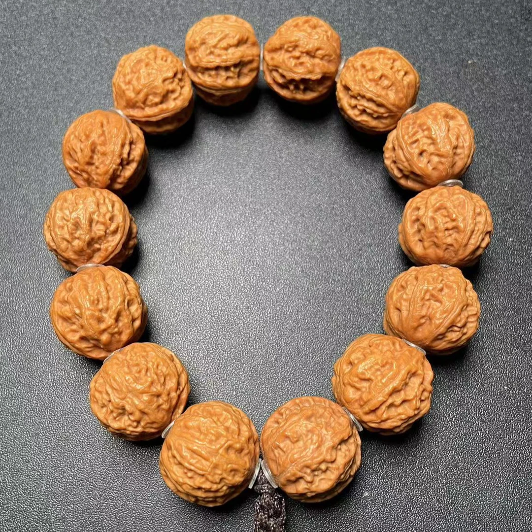 野生小秋子圆形蚂蚁纹手串