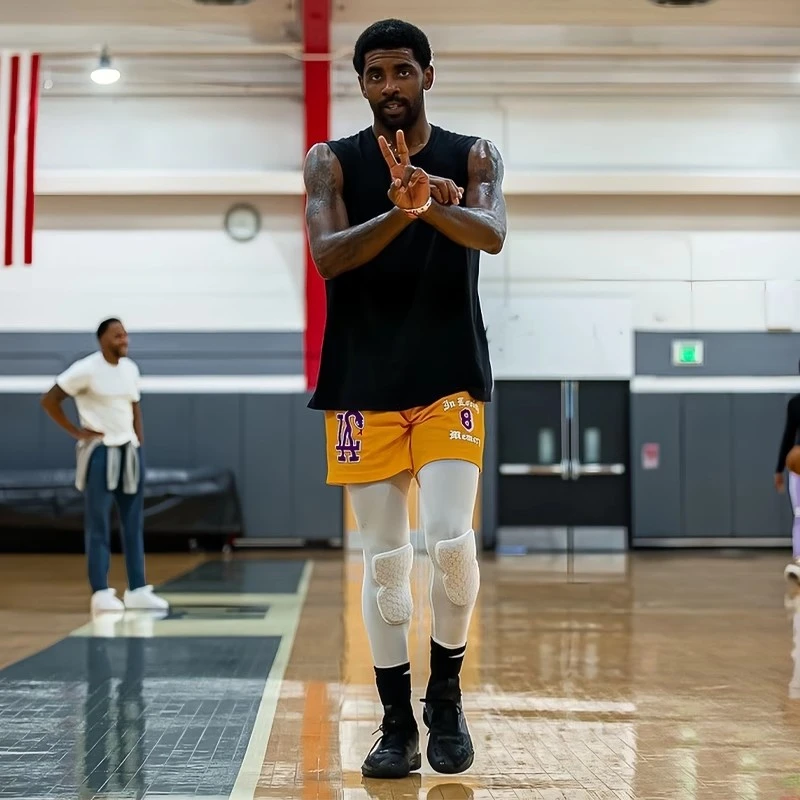 欧文同款湖人LA科比美式黄短裤三四分裤透气速干篮球训练运动网眼