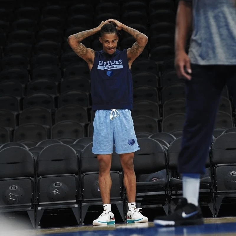 灰熊莫兰特美式休闲训练短裤男透气速干篮球运动健身跑步三四分裤