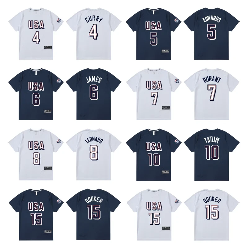 美国男篮詹姆斯库里训练投篮服短袖 美式杜兰特篮球运动休闲T恤男