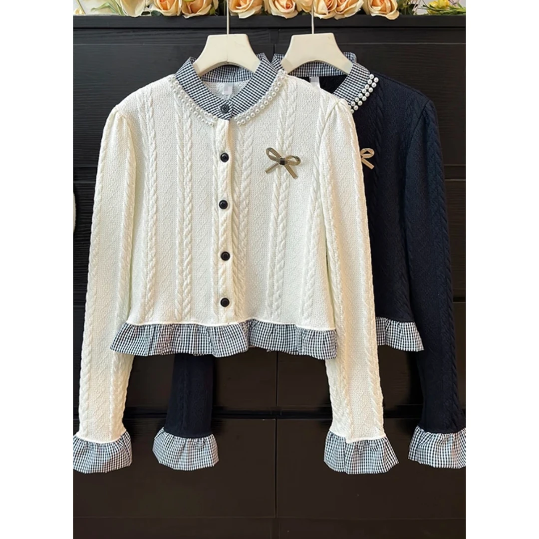 【新疆发货】2024新款设计感小众拼接毛衣潮