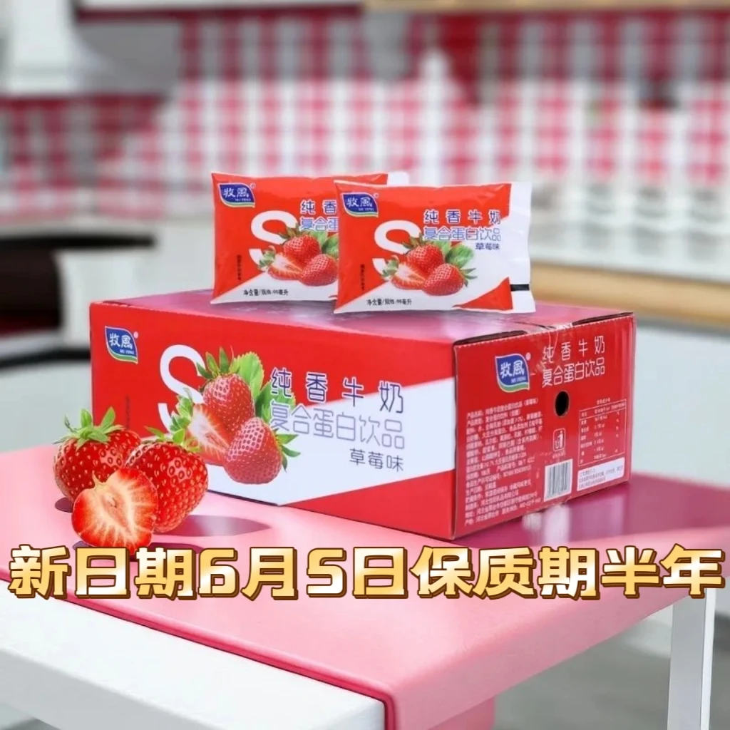 草莓酸奶牛奶全脂乳酸菌饮料饮品牛奶酸奶风味好喝不贵厂家直发