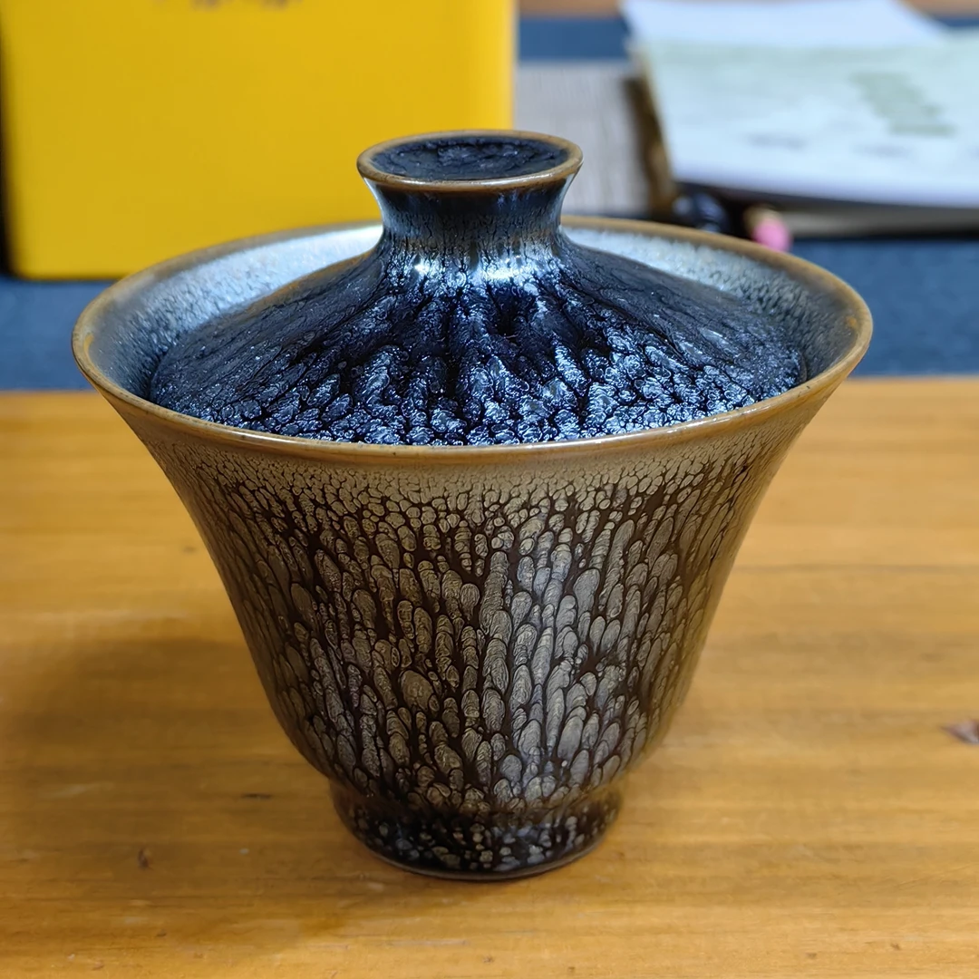 建盏小盖碗｜油滴｜手工｜薄胎｜二才｜110ml