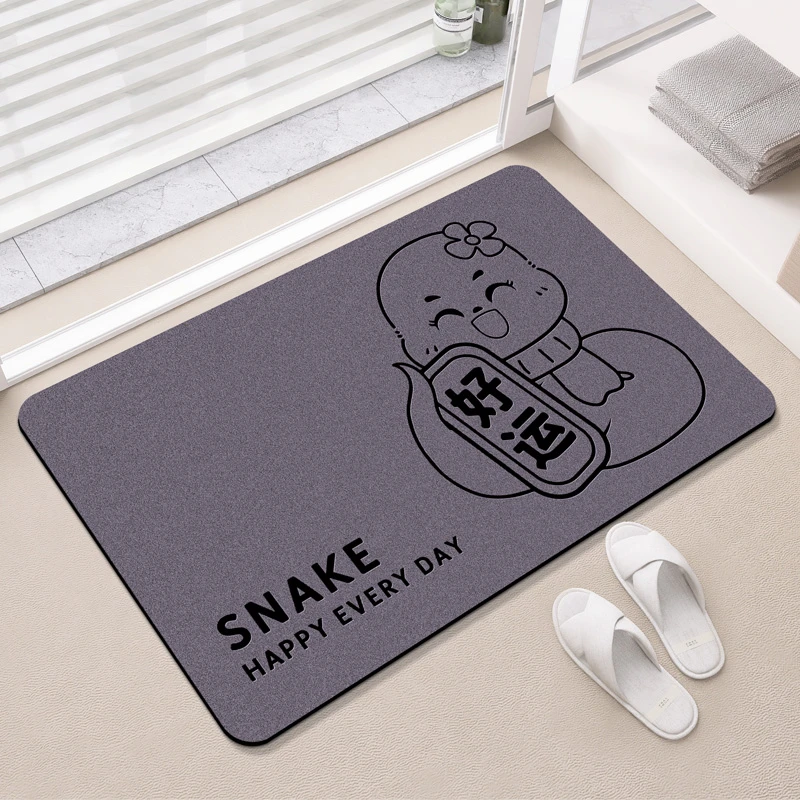 蛇年新款浴室吸水防滑垫轻奢入户玄关卧室洗手间家用速干硅藻泥