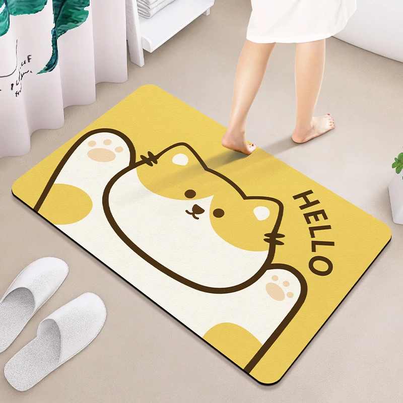 橘猫可爱小动物防滑浴室吸水垫门垫卫生间家用地垫速干家居脚垫软