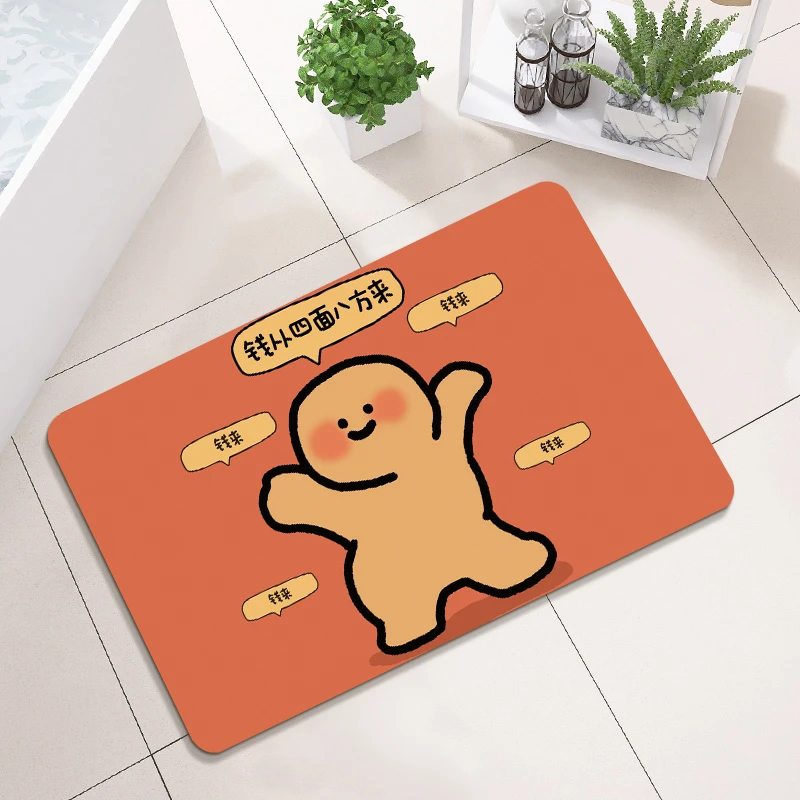 钱从四面八方来黑科技浴室吸水垫软硅藻泥防滑垫家用速干入户门垫