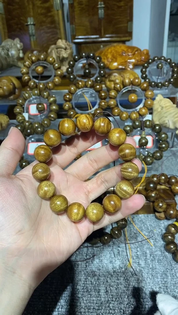 【闪购商品】金丝楠手串/手链小叶桢楠水波纹1.5手串